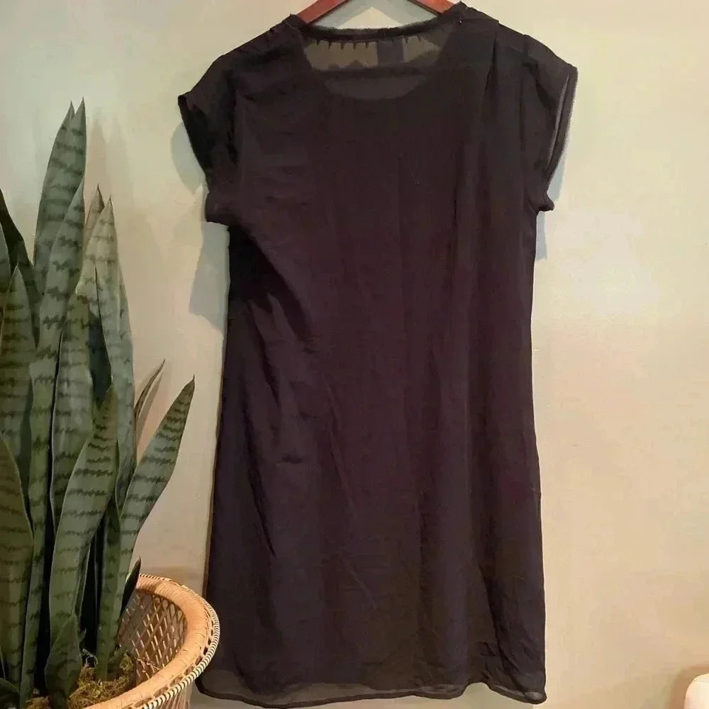CABI BLACK MIDI DRESS WITH RUFFLES TRIBAL XS - Picture 3 of 6